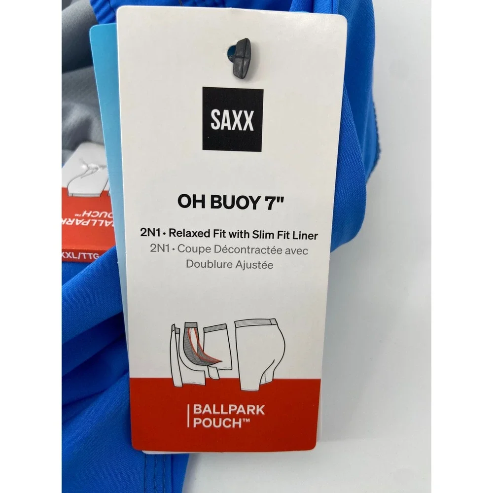SAXX Swim Trunk Shorts Men 2XL Blue Oh Buoy 2N1 Volley 7